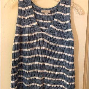 Loft Striped Sleeveless Sweater Tank Top